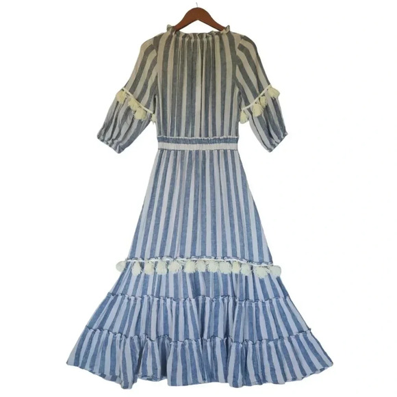 New $350 Misa Los Angeles Dasha Maxi Dress Blue Striped Size XS - Picture 6 of 14